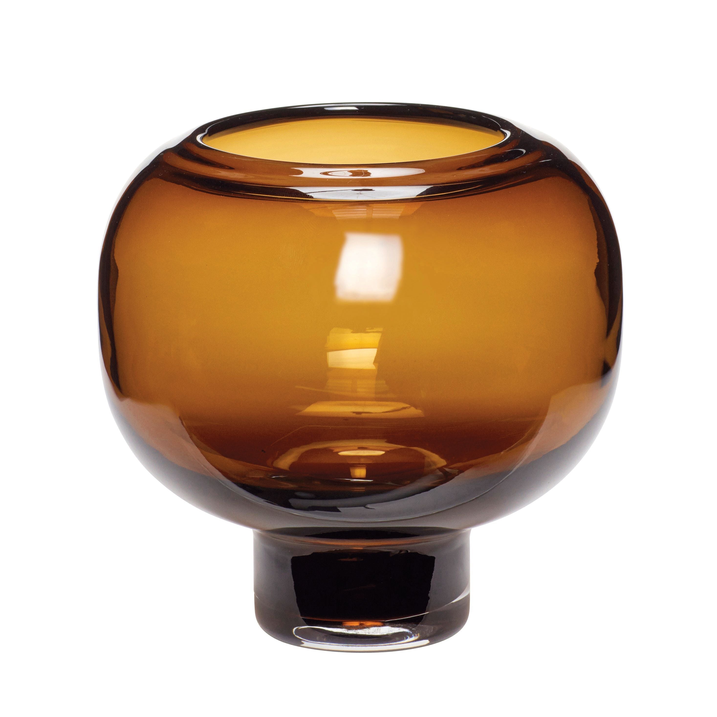 Hübsch Rue Vase Glass Amber Yellow
