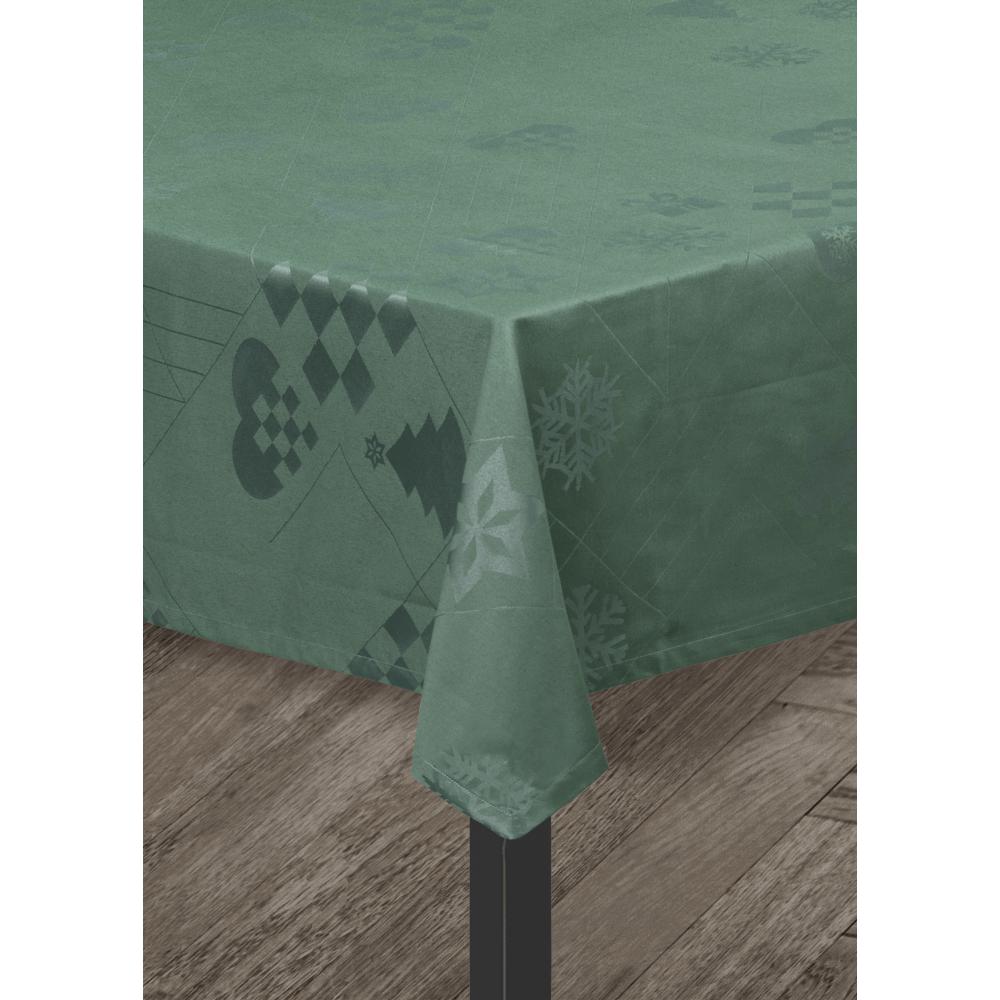 Juna Natale damast tyg grön, 150x370 cm