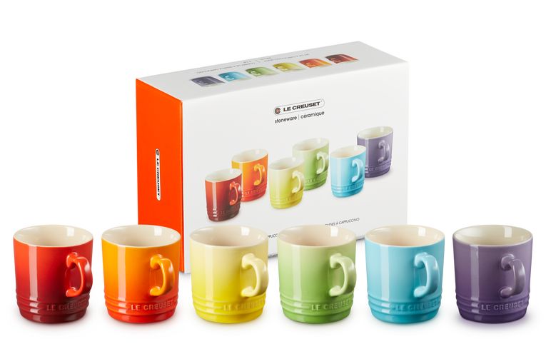 Le Creuset uppsättning av 6 koppar 200 ml regnbåge