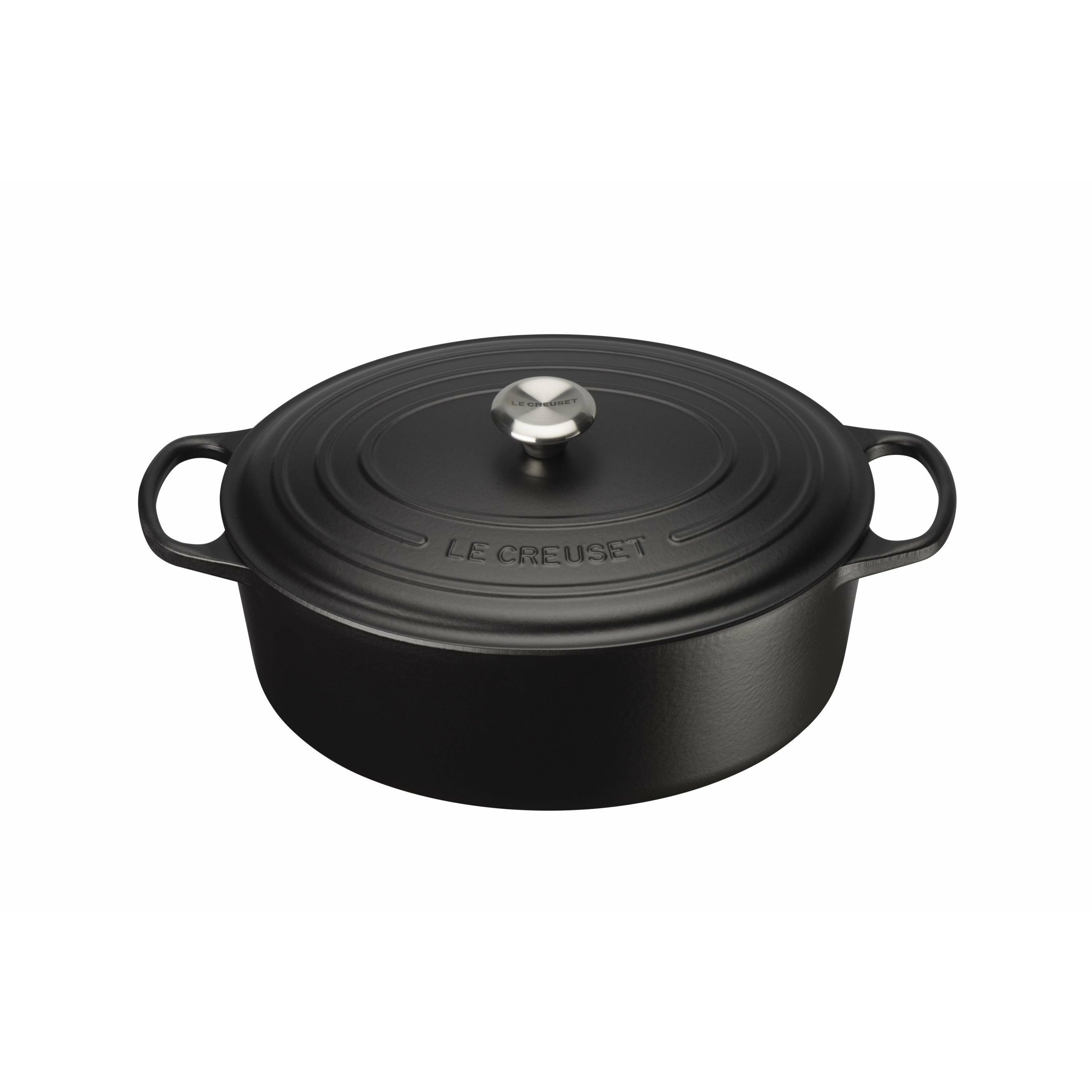 Le Creuset Signature Oval Casserole 35 cm, svart