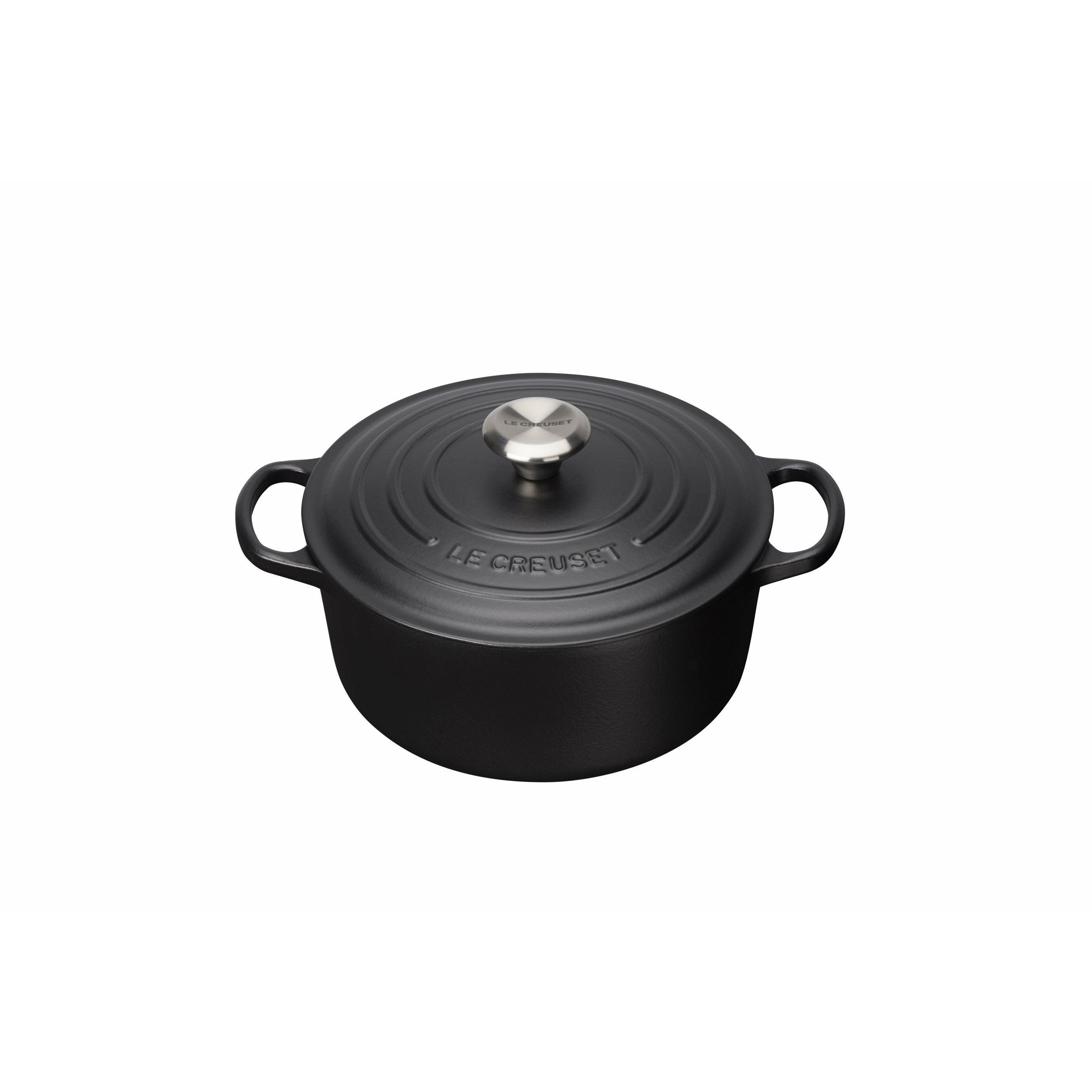 Le Creuset signatur rund potten 18 cm, svart