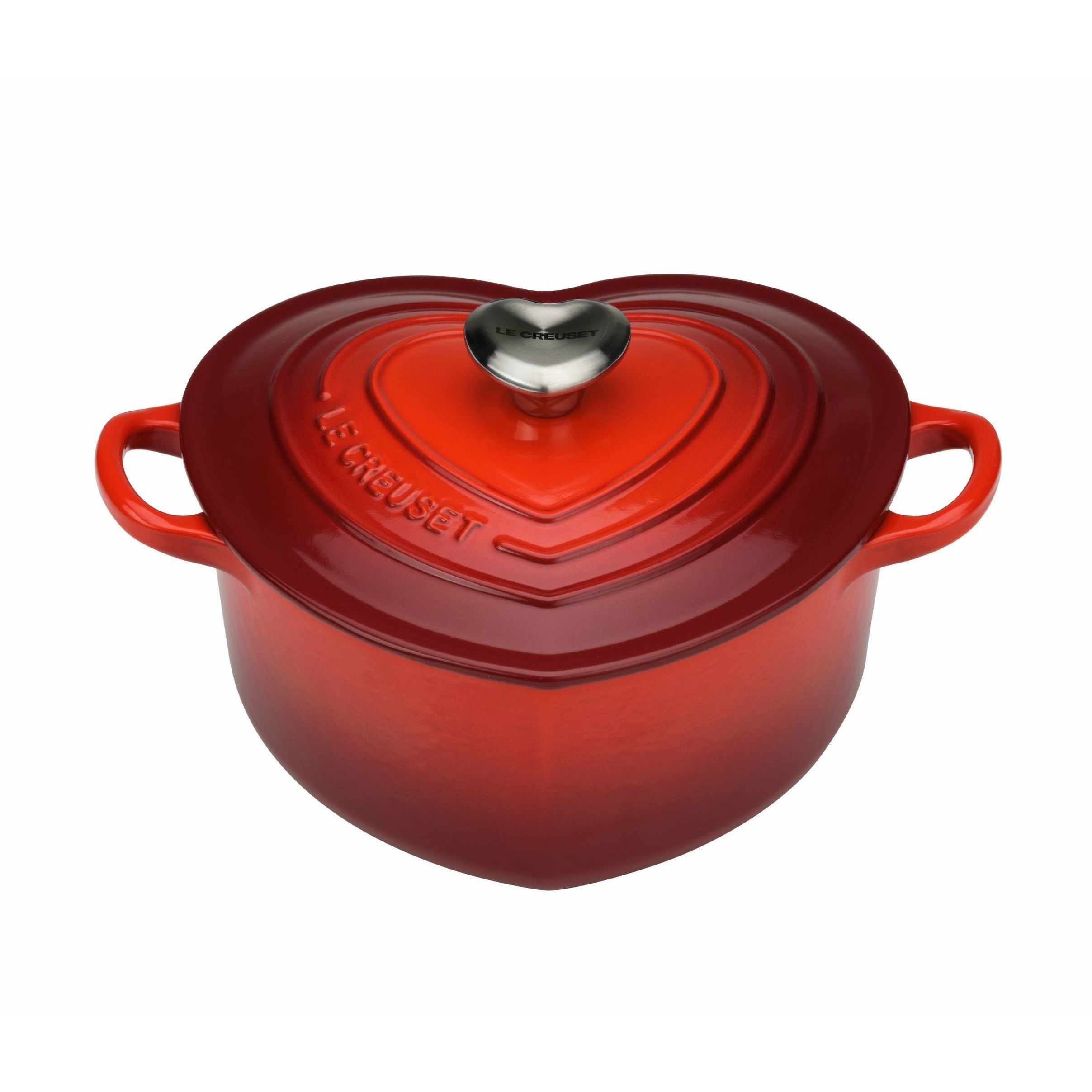 Le Creuset Tradition Hjertegryde Med Hjerteformet Knop 20 Cm, Cerise