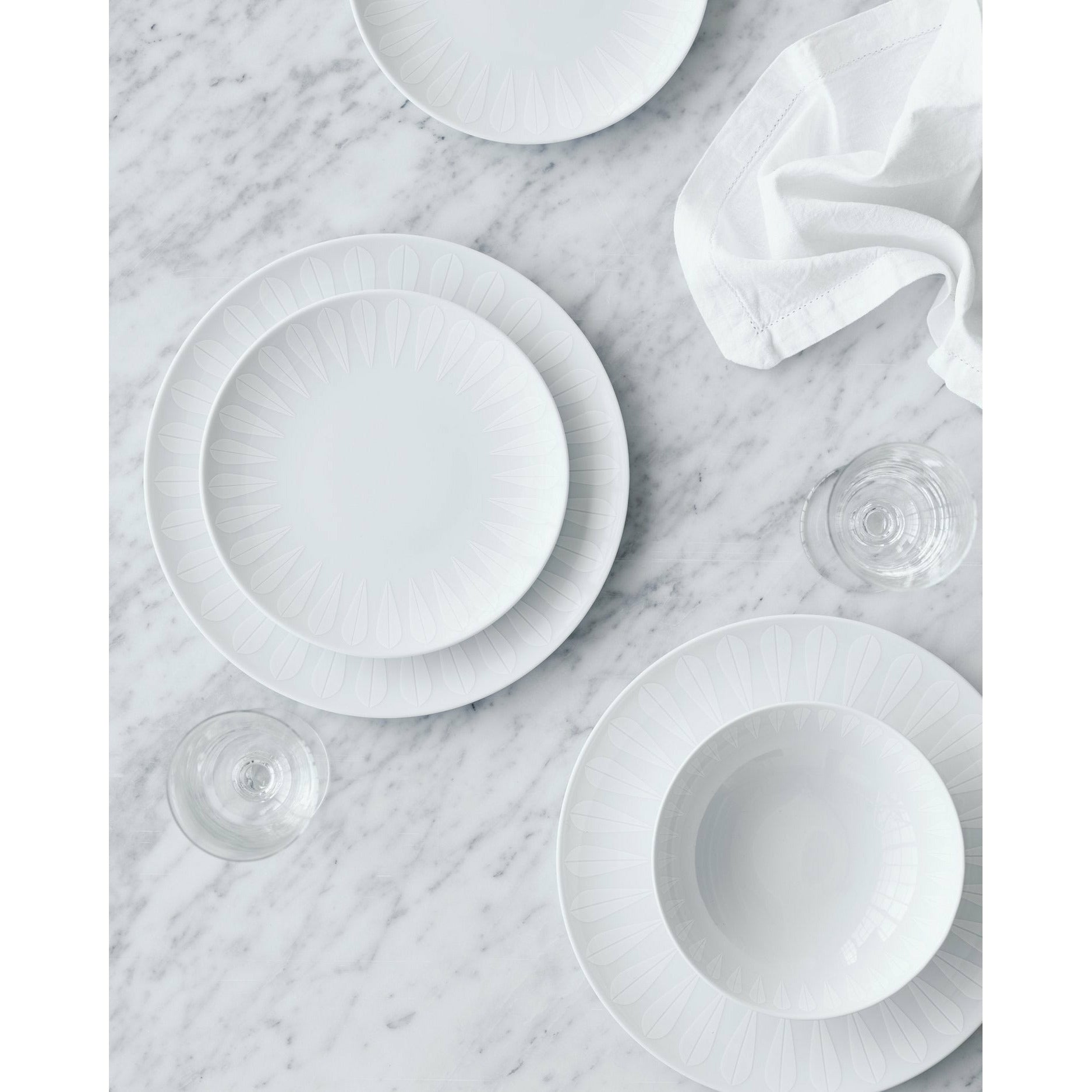 Lucie Kaas Arne Clausen Deep Plate White Lotus, Ø18 cm
