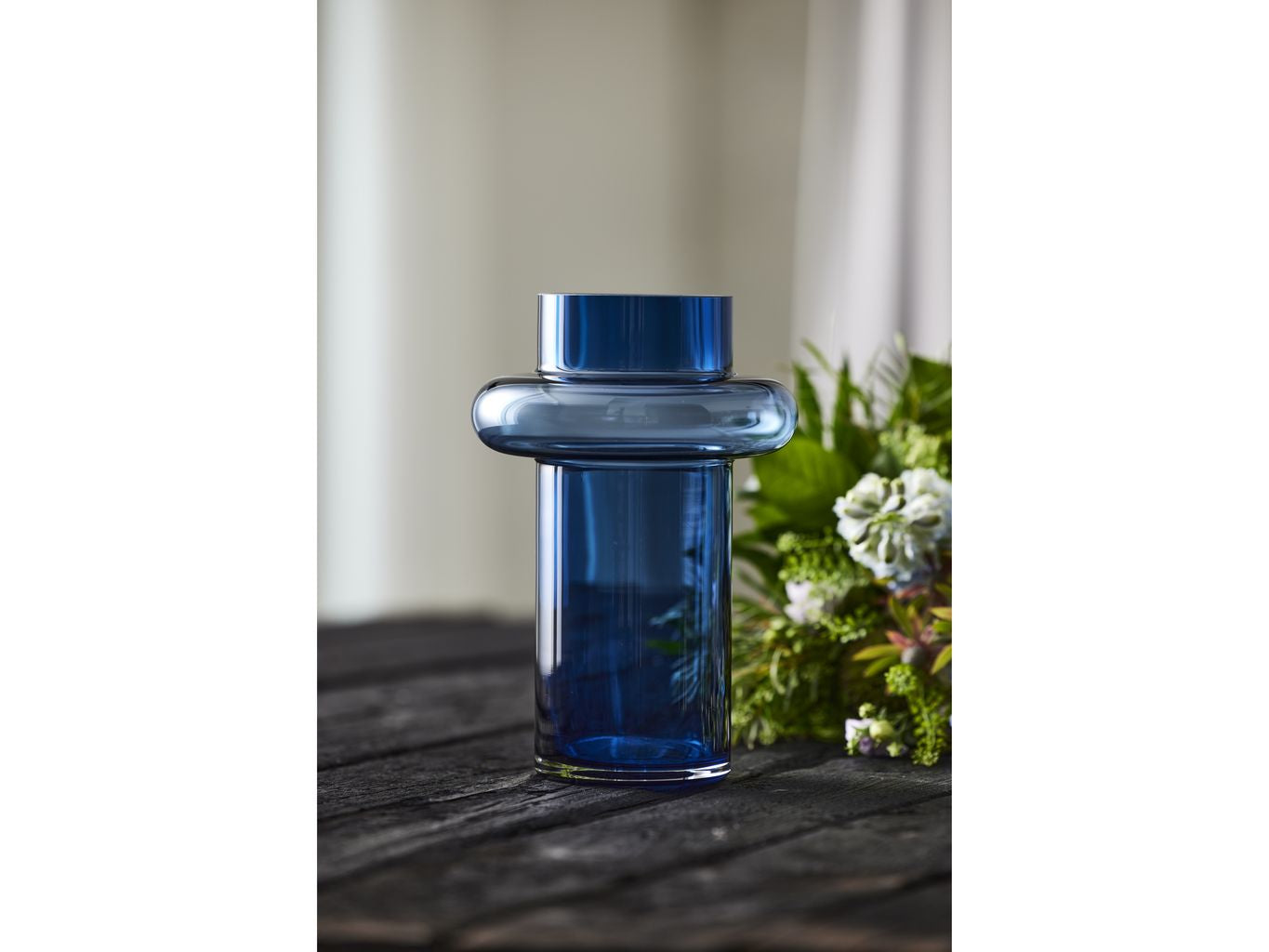 Lyngby Glas Tube Vase H: 25 cm, mörkblå