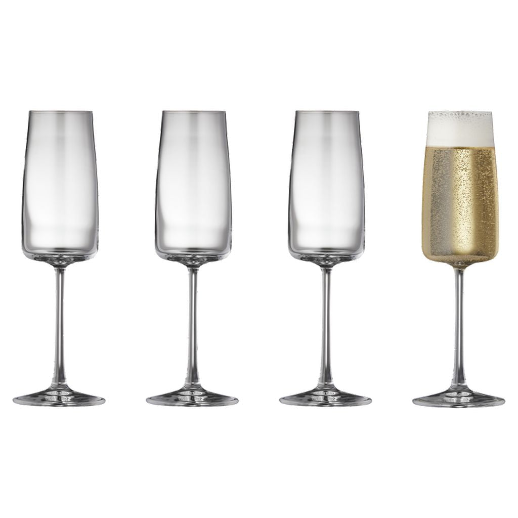 Lyngby Glas Zero Crystal Champagne Glass 30 Cl, 4 st.