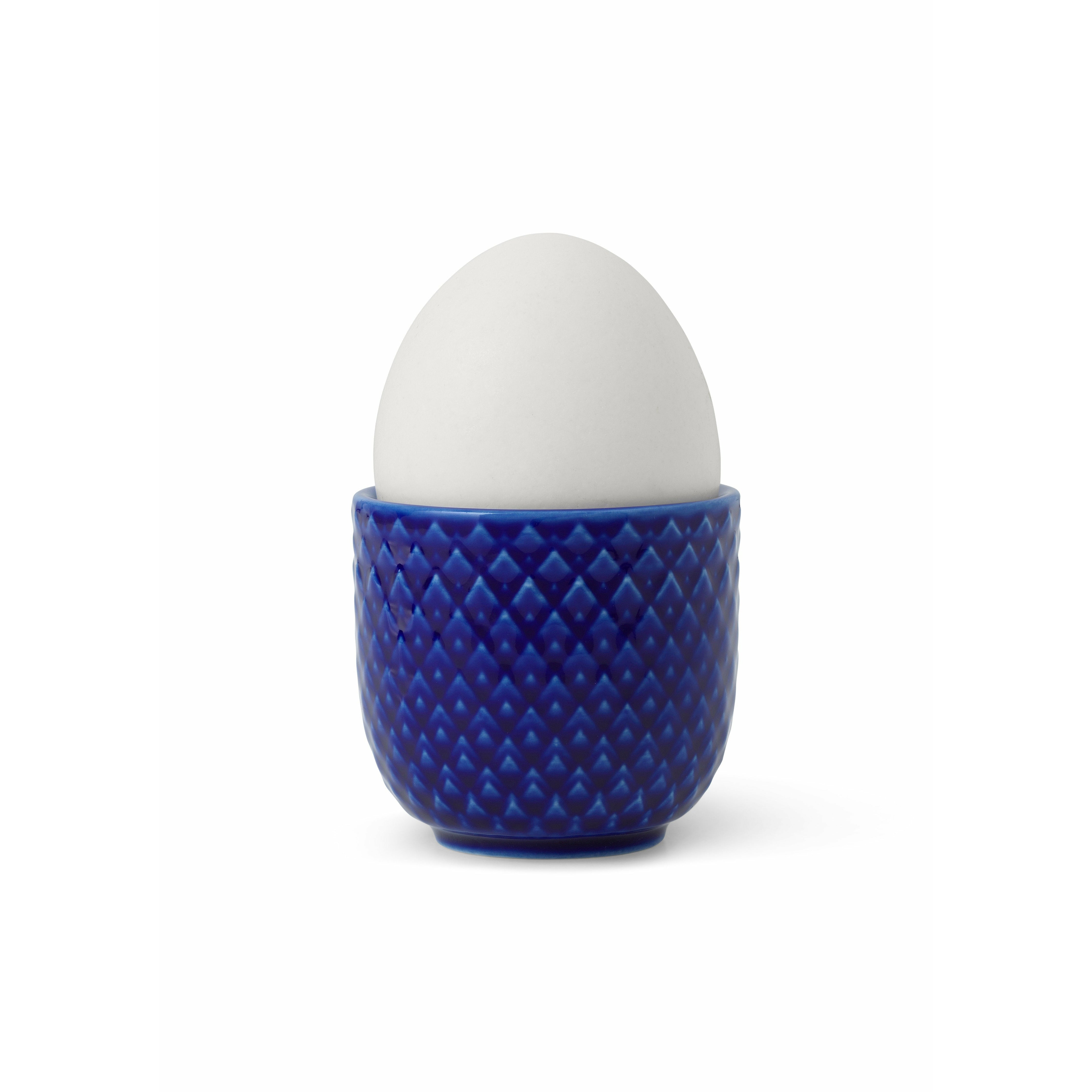 Lyngby Porcelæn Rhombe färg äggbägare porslin Ø5 cm, mörkblå