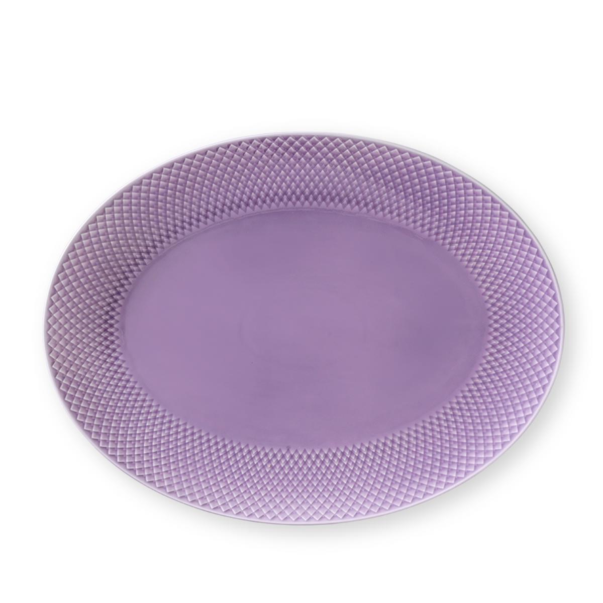 Lyngby Porcelæn Rhombe serverar Fad Oval Purple, 35 cm