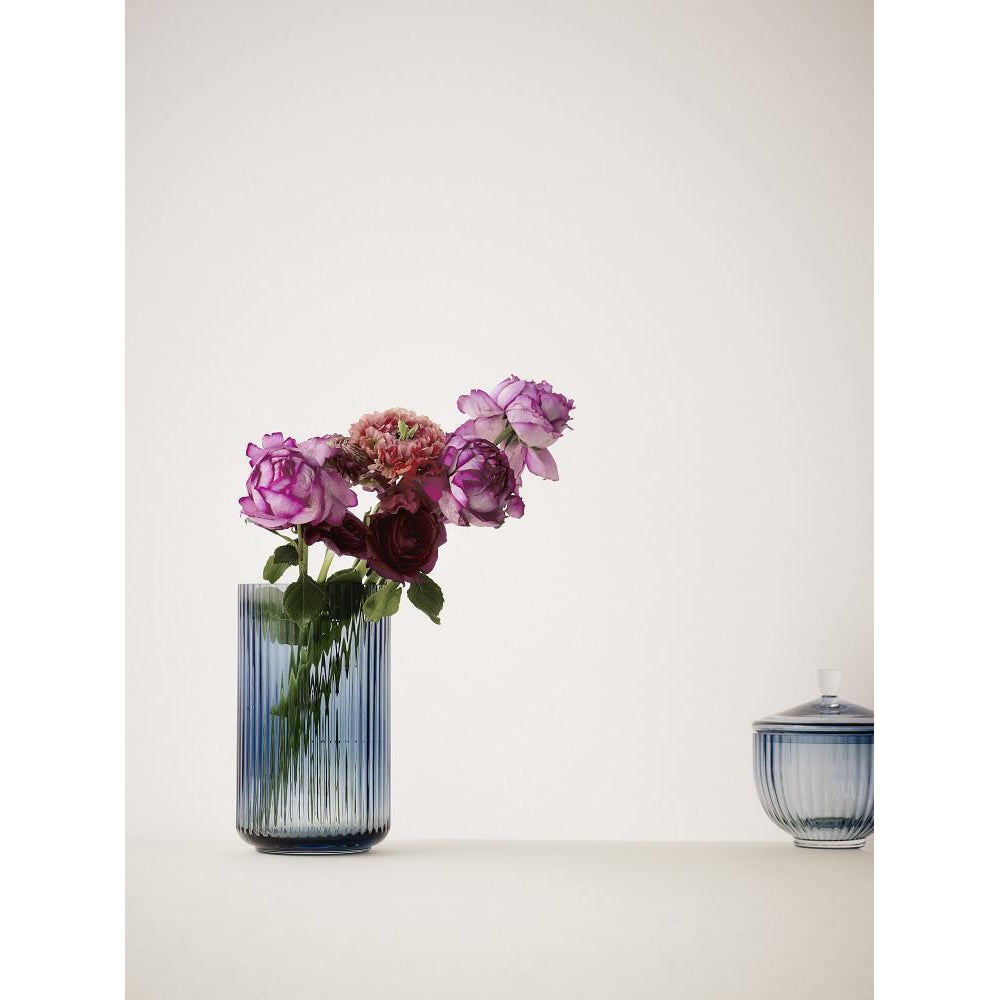 Lyngby Porcelæn Vasblått glas, 15 cm