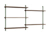 Moebe Wall Shelving WS.85.2, Røget Eg/Fyrgrøn