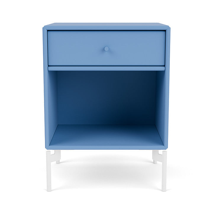 Montana Dream Bedside Table With Ben, Azure Blue/Snow White
