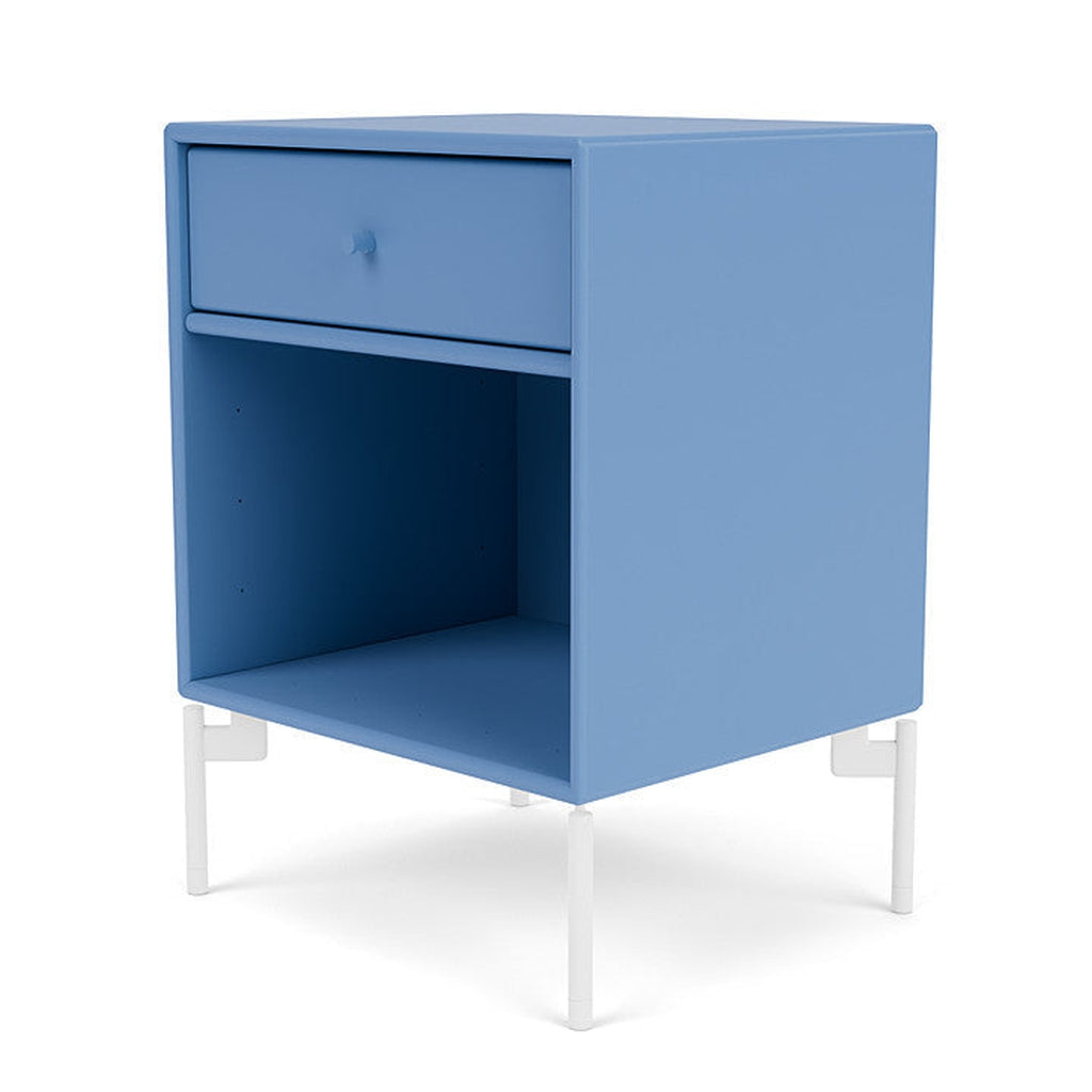 Montana Dream Bedside Table With Ben, Azure Blue/Snow White