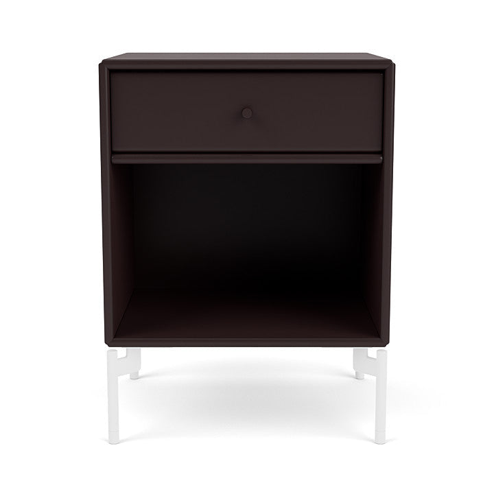 Montana Dream Bedside Table With Ben, Balsamic Brown/Snow White