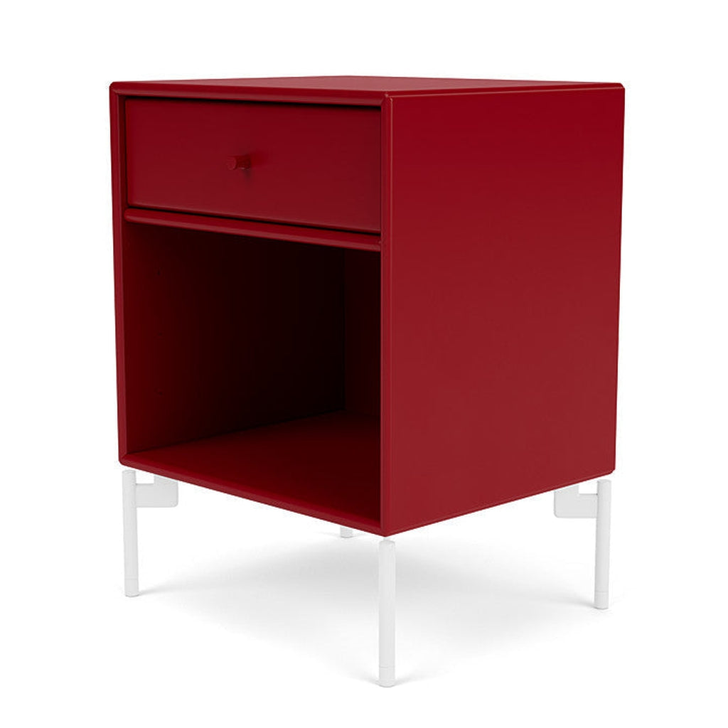 Montana Dream Bedside Table With Ben, Beetroot Red/Snow White