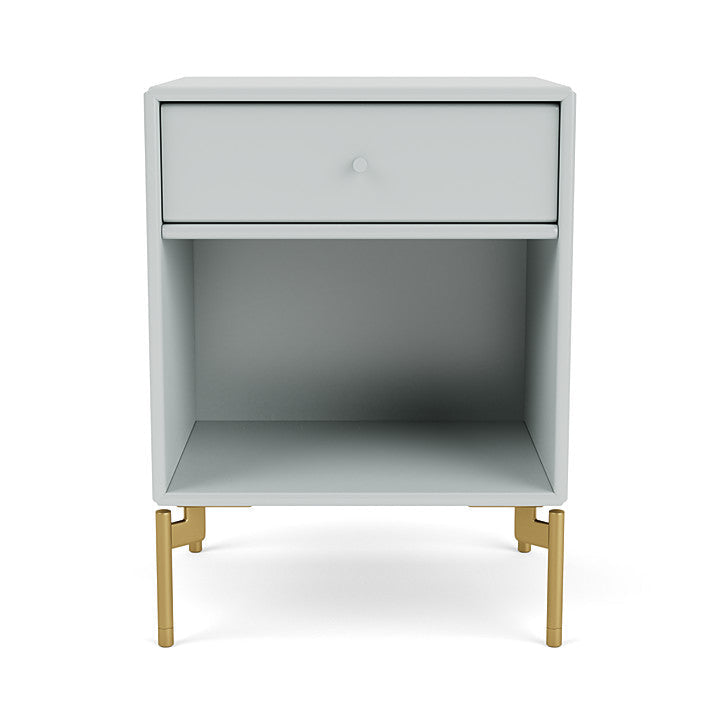 Montana Dream Bedside Table With Ben, Oyster Grey/Brass