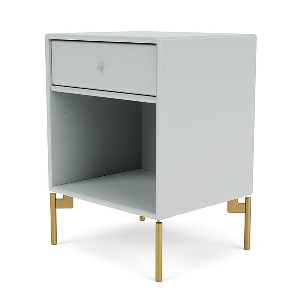 Montana Dream Bedside Table With Ben, Oyster Grey/Brass