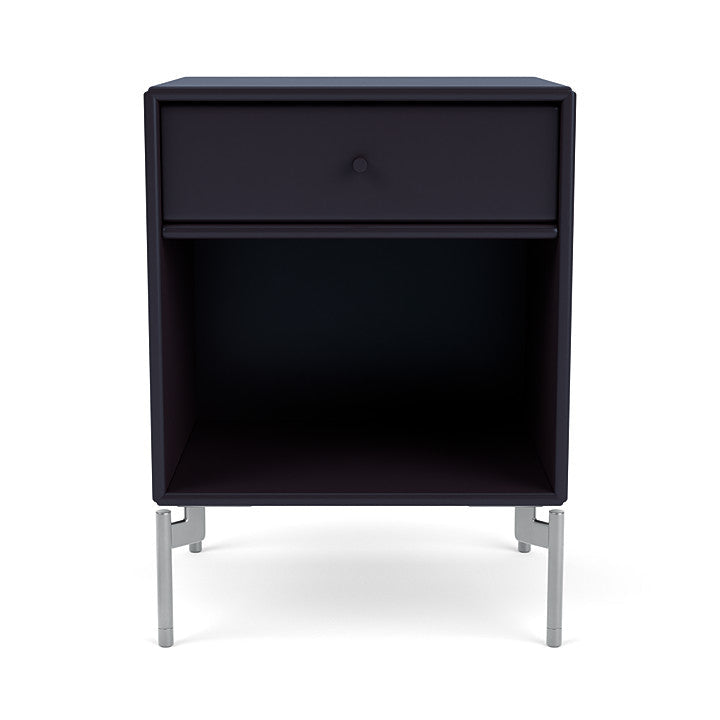 Montana Dream Bedside Table With Ben, Shadow/Chrome Mat