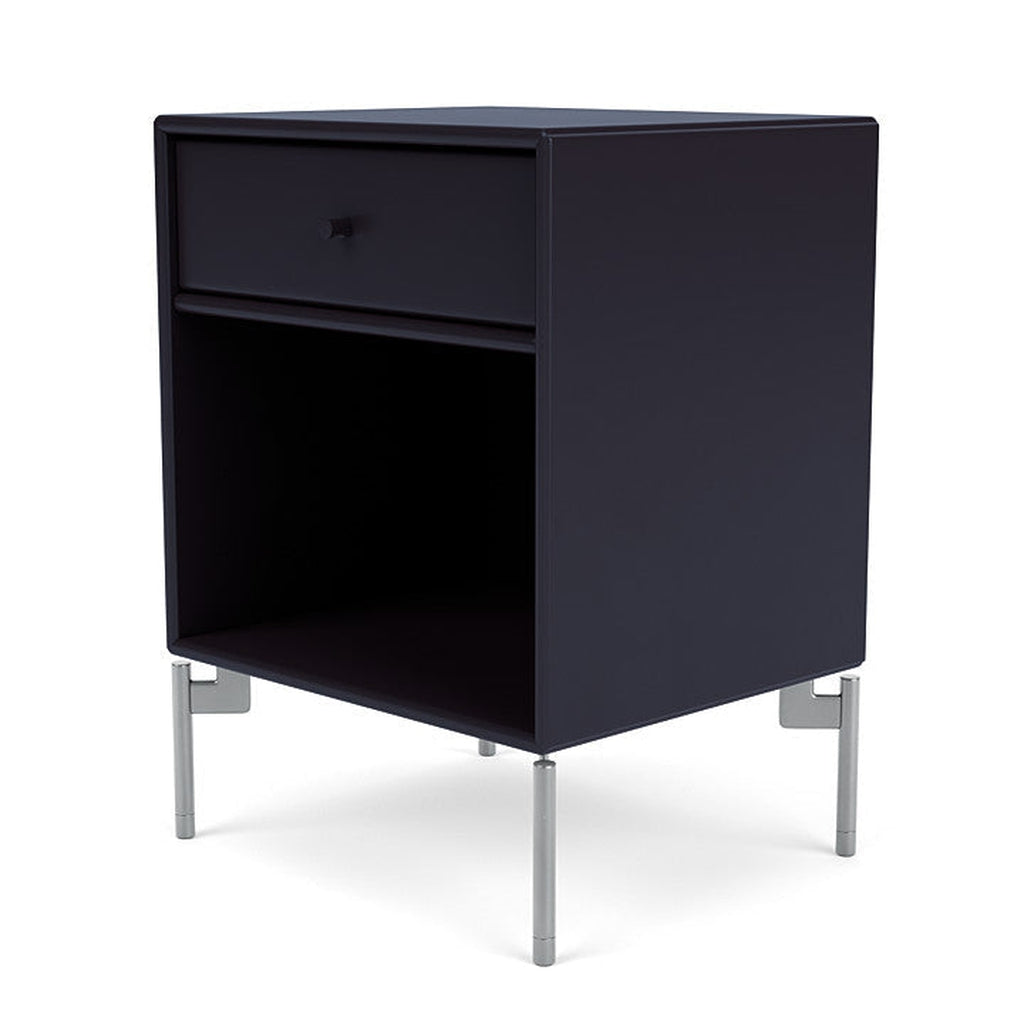 Montana Dream Bedside Table With Ben, Shadow/Chrome Mat