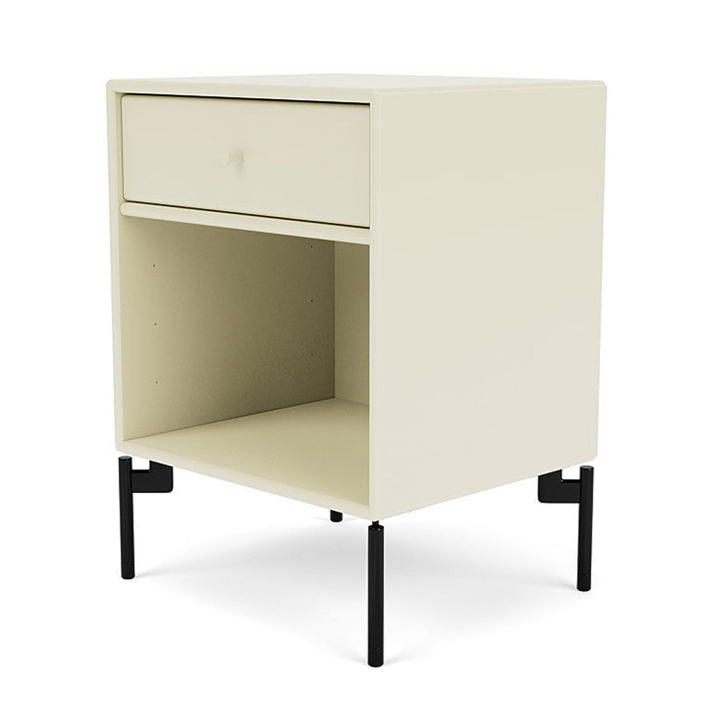 Montana Dream Bedside Table With Ben, Vanilla White/Black
