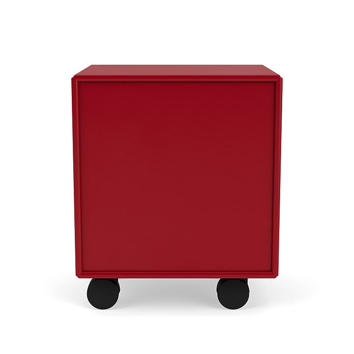 Montana Dream Bedside Table With Wheels, rödbetor Red