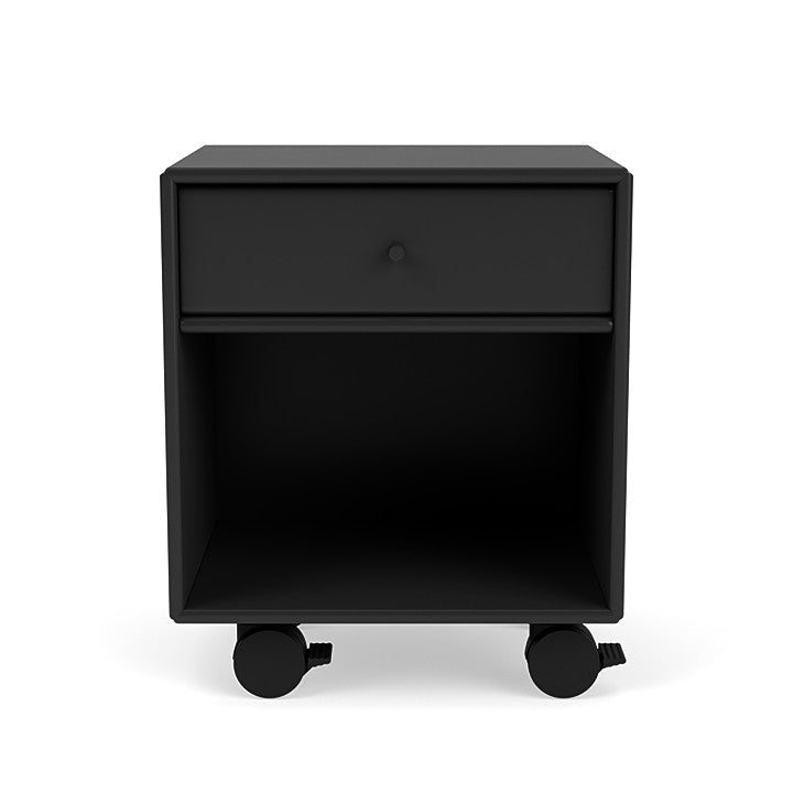 Montana Dream Bedside Table With Wheels, Black