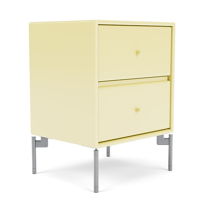Montana Operation Drawer Table With Ben, Chamomile Yellow/Chrome Mat