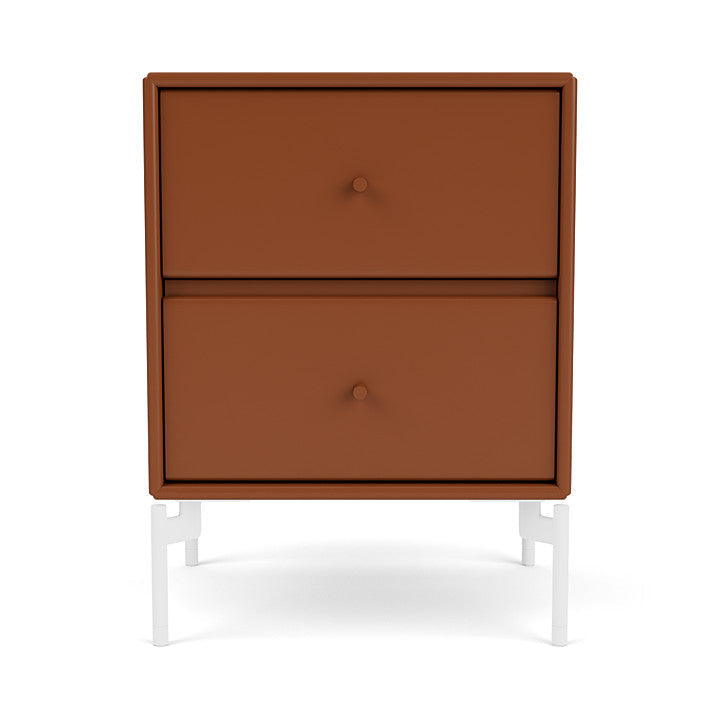 Montana Operation Drawer Table With Ben, Hazelnut Brown/Snow White