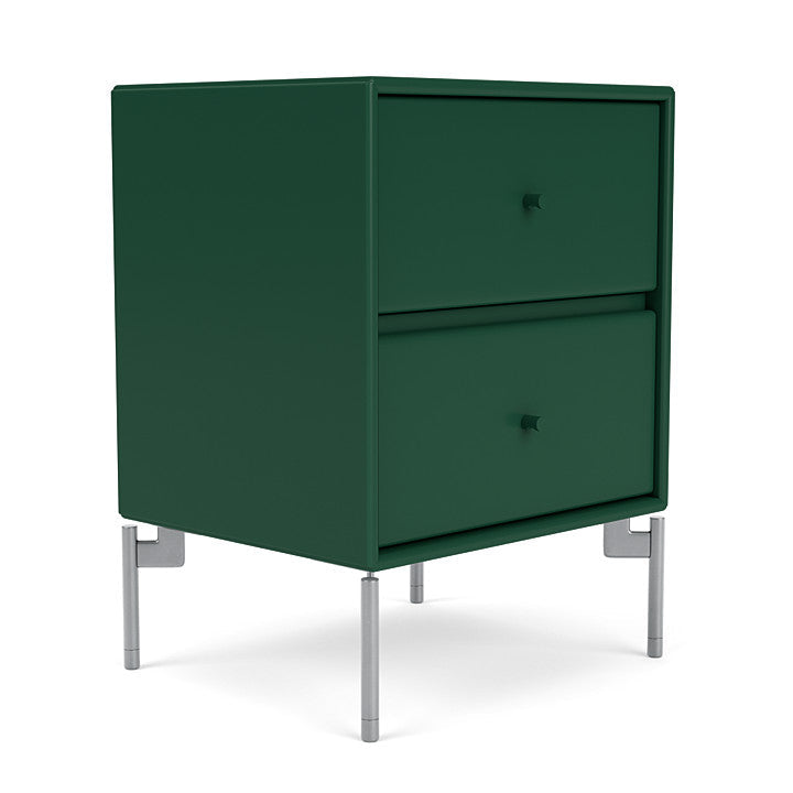 Montana Operation Drawer Table With Ben, Pine Green/Chrome Mat