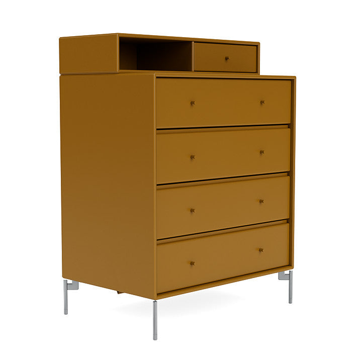 Montana Keep Bre of Drawers With Ben, Amber Yellow/Chrome Mat