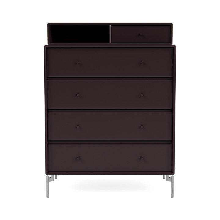 Montana Keep Bre of Drawers With Ben, Balsamic Brown/Chrome Mat