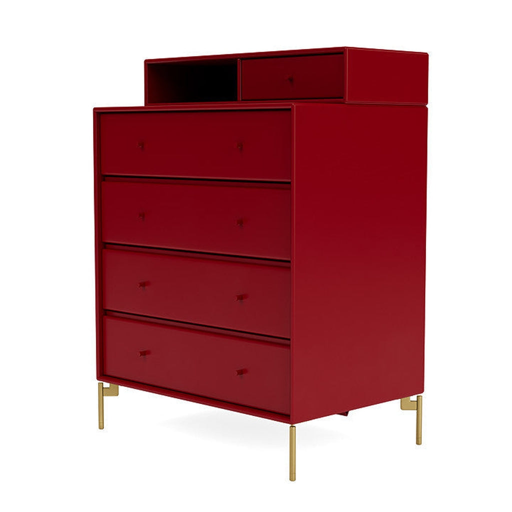 Montana Keep Bre of Drawers With Ben, Beetroot Red/Brass
