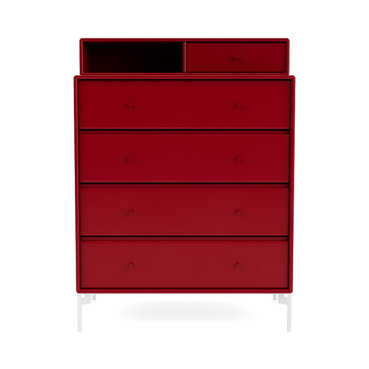 Montana Keep Bre of Drawers With Ben, Beetroot Red/Snow White