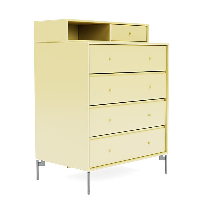 Montana Keep Bre of Drawers With Ben, Chamomile Yellow/Chrome Mat