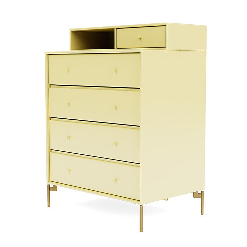 Montana Keep Bre of Drawers With Ben, Chamomile Yellow/Brass
