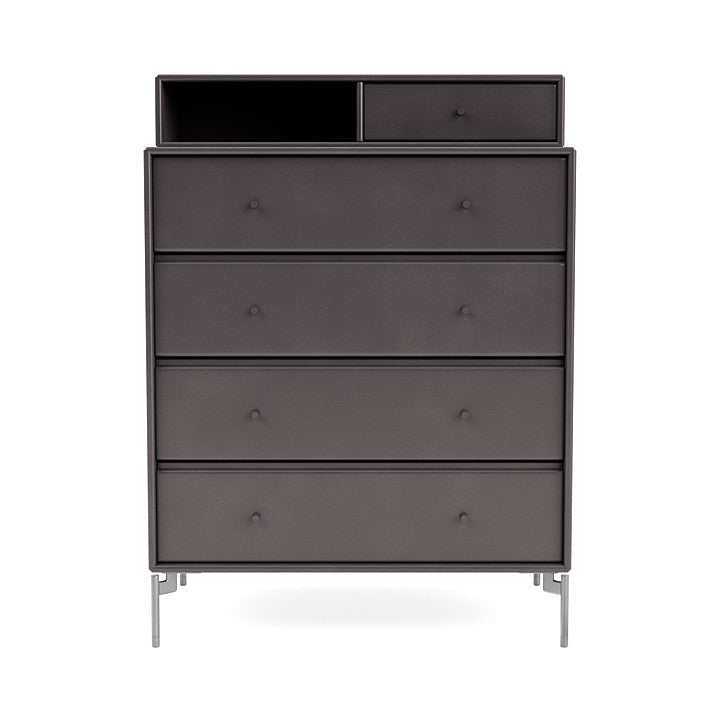 Montana Keep Bre of Drawers With Ben, Coffee Brown/Chrome Mat