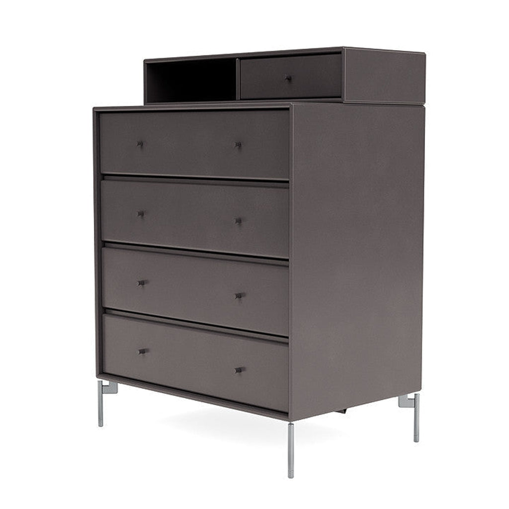 Montana Keep Bre of Drawers With Ben, Coffee Brown/Chrome Mat
