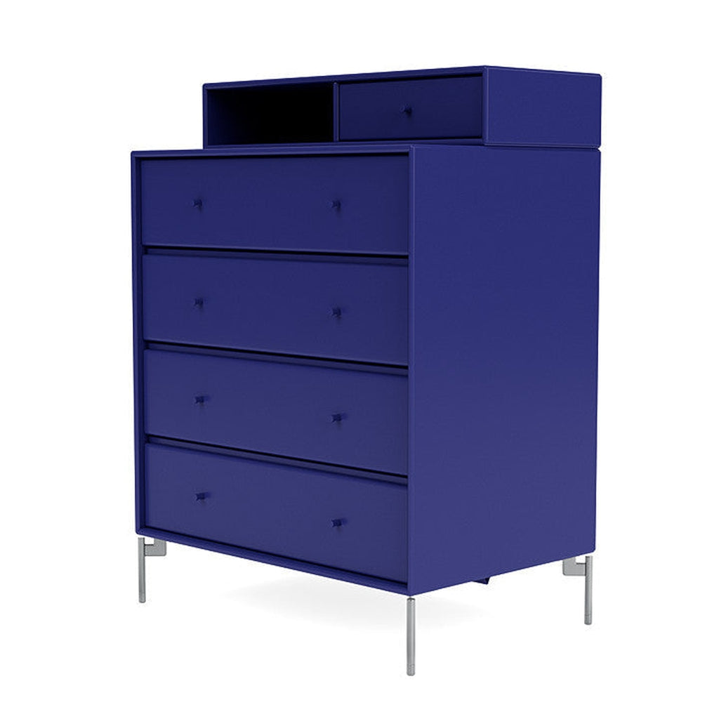 Montana Keep Bre of Drawers With Ben, Monarch Blue/Chrome Mat