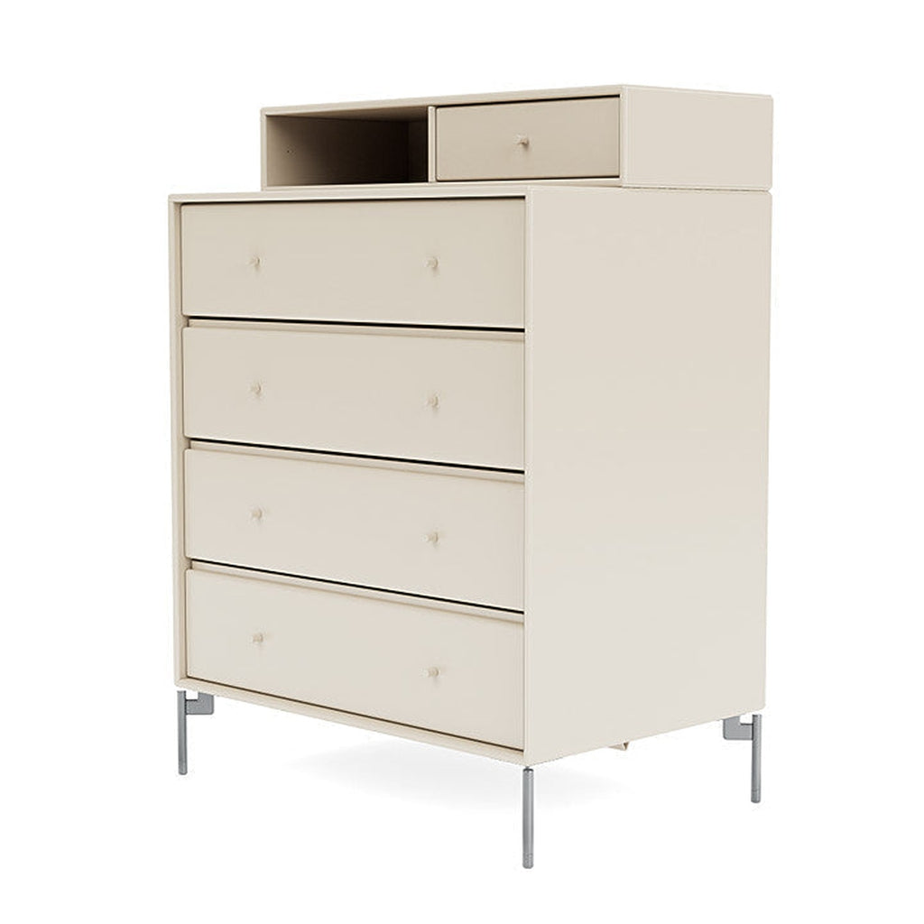 Montana Keep Bre of Drawers With Ben, Oat/Chrome Mat