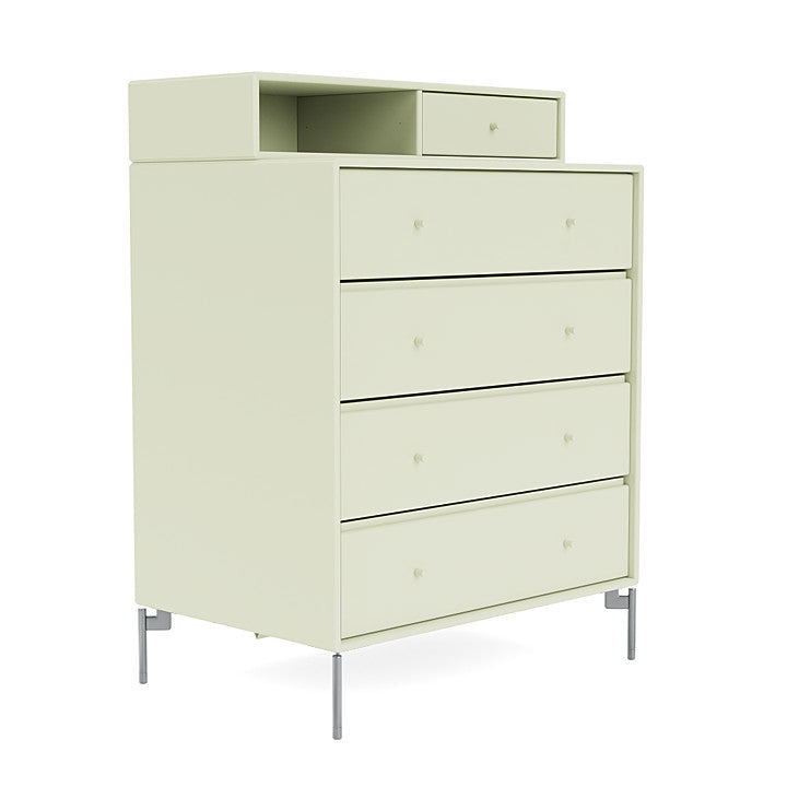 Montana Keep Bre of Drawers With Ben, Pomelo Green/Chrome Mat
