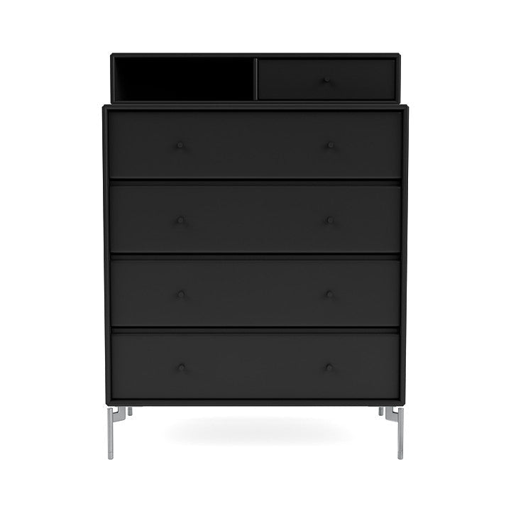 Montana Keep Bre of Drawers With Ben, Black/Chrome Mat