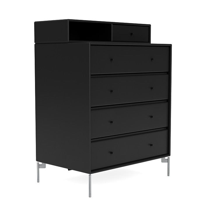 Montana Keep Bre of Drawers With Ben, Black/Chrome Mat