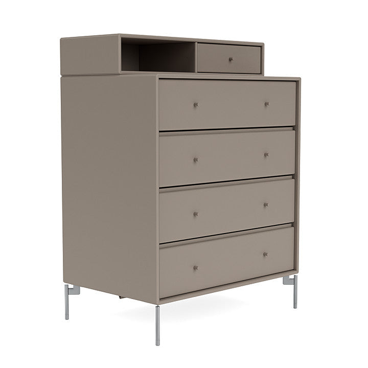Montana Keep Bre of Drawers With Ben, Truffle Grey/Chrome Mat