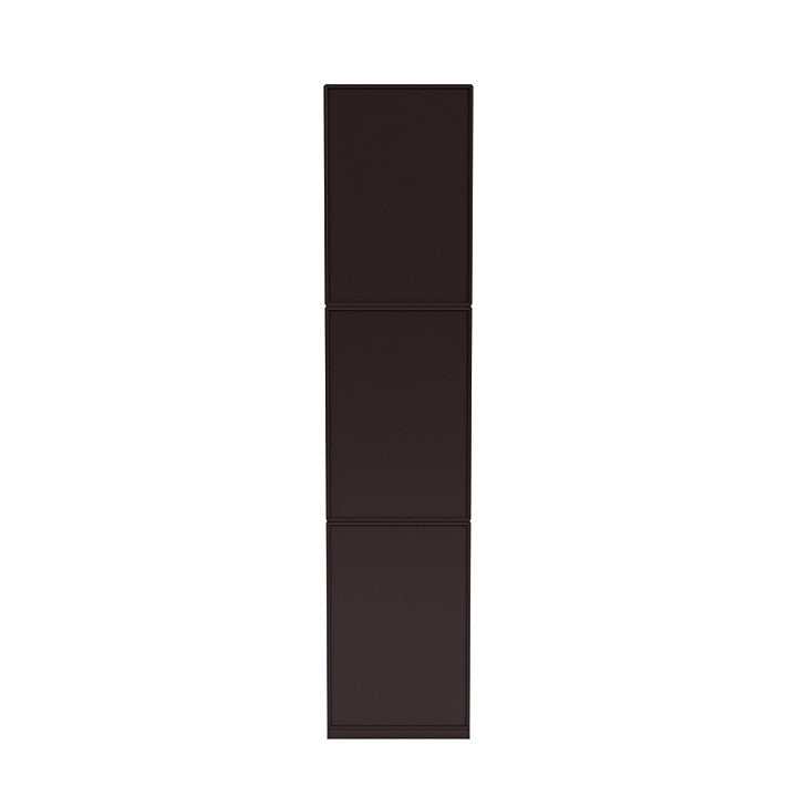 Montana vävstol smal bokhylla med 3 cm piedestal, balsamicbrunt