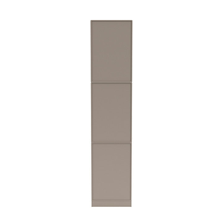 Montana vävstol smal bokhylla med 7 cm piedestal, tryffelgrå
