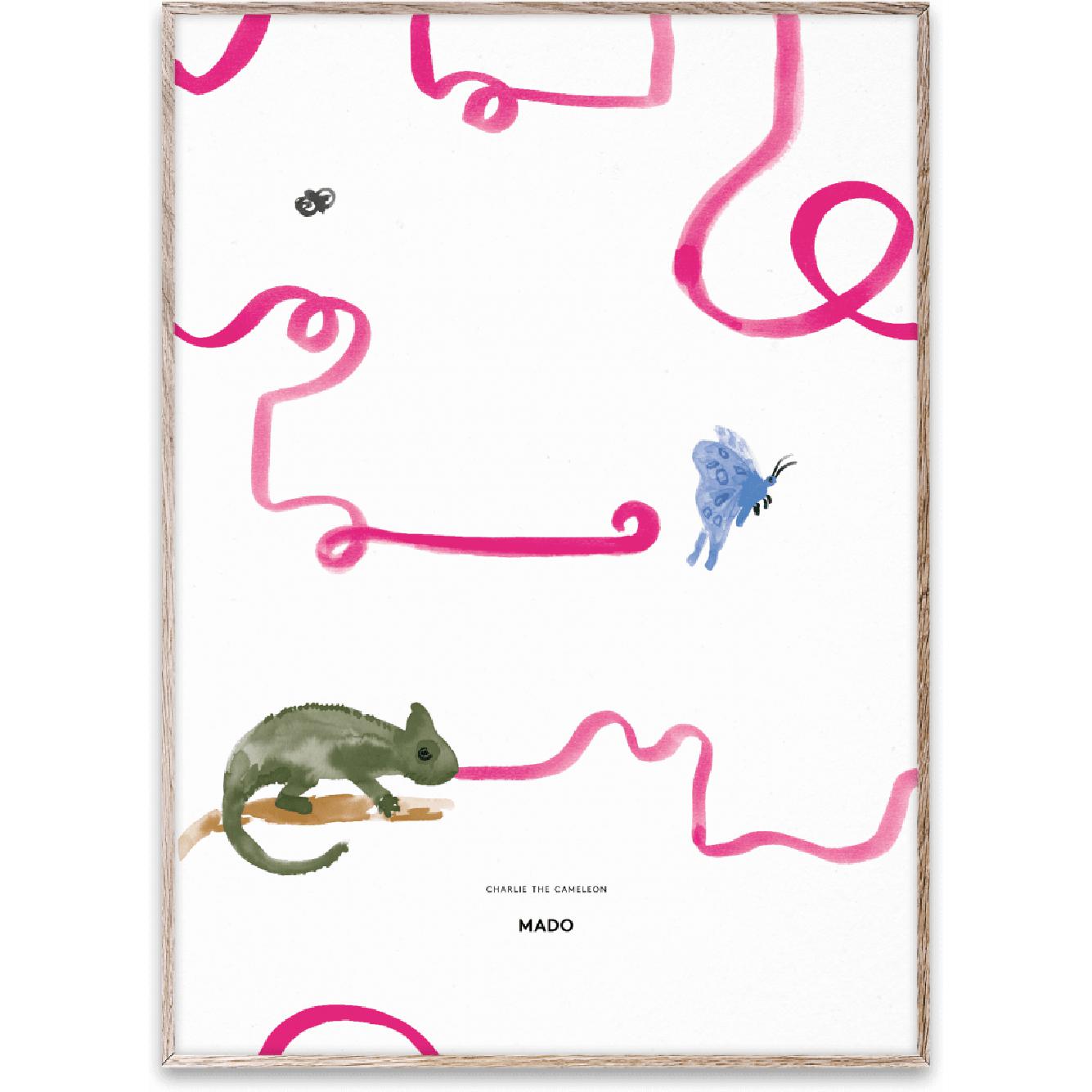 Paper Collective Charlie The Chameleon Plakat, 50X70 Cm