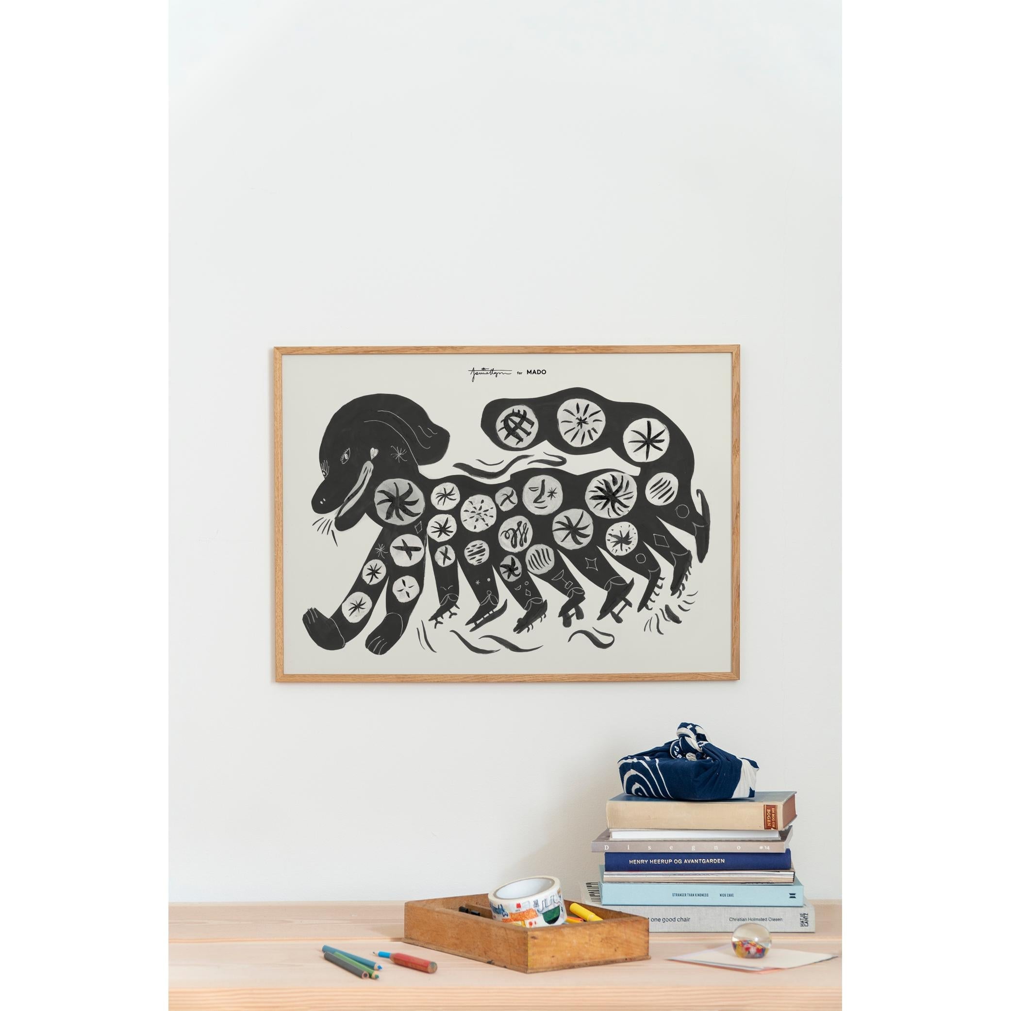Paper Collective Kinesisk hundaffisch 30x40 cm, svart