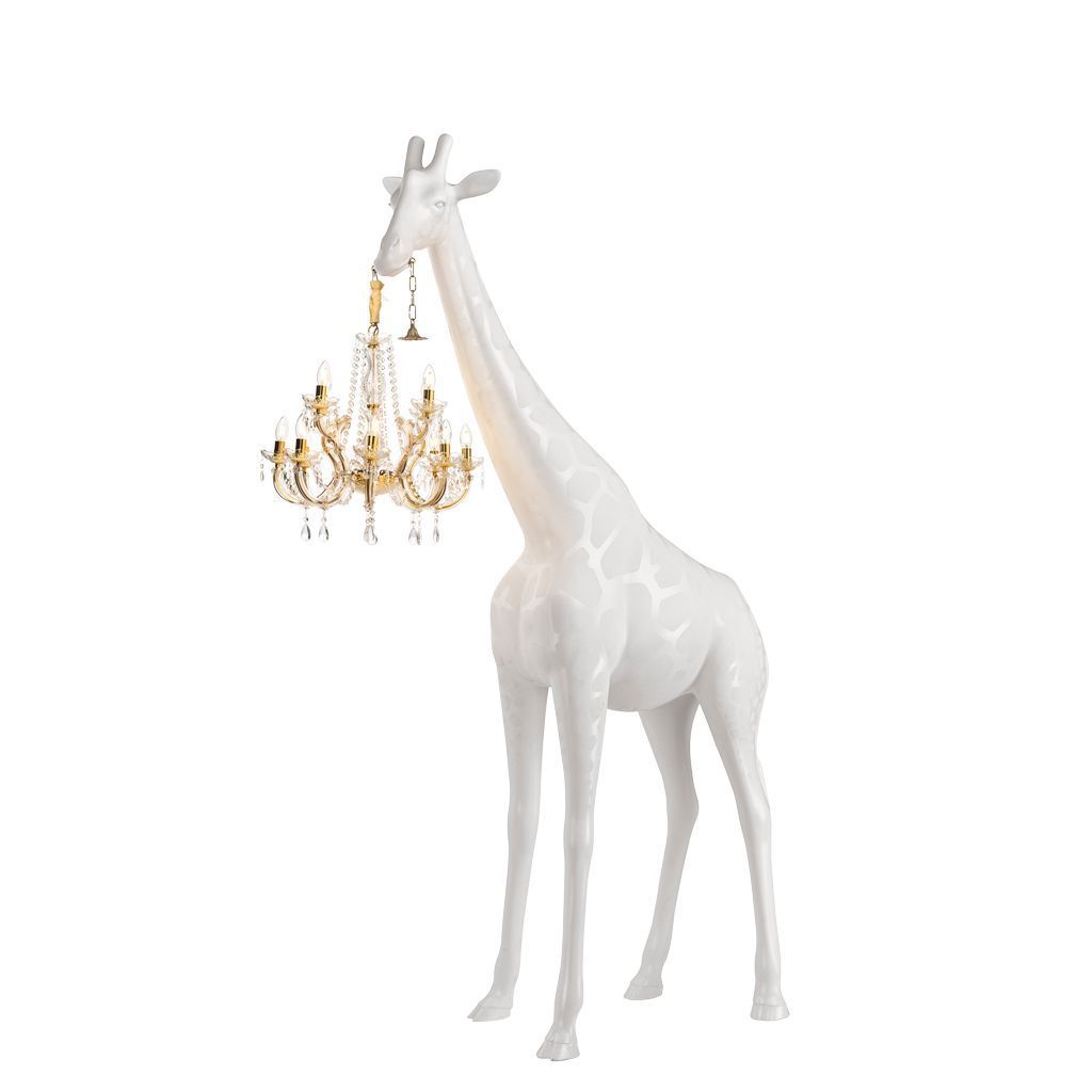 Qeeboo Ny giraff i kärlek golvlampa m h 2,65 m, vit