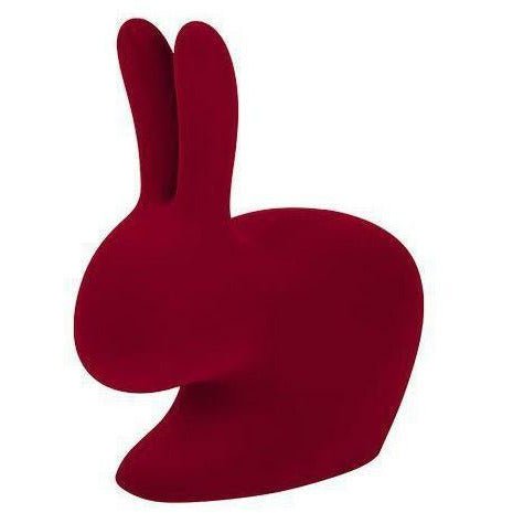 Qeeboo Rabbit Bogstøtte med Fløjl XS, Rød