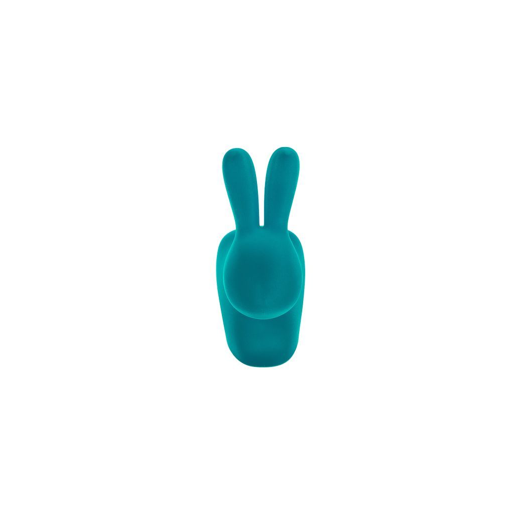 Qeeboo Rabbit Bogstøtte med Fløjl XS, Turkis