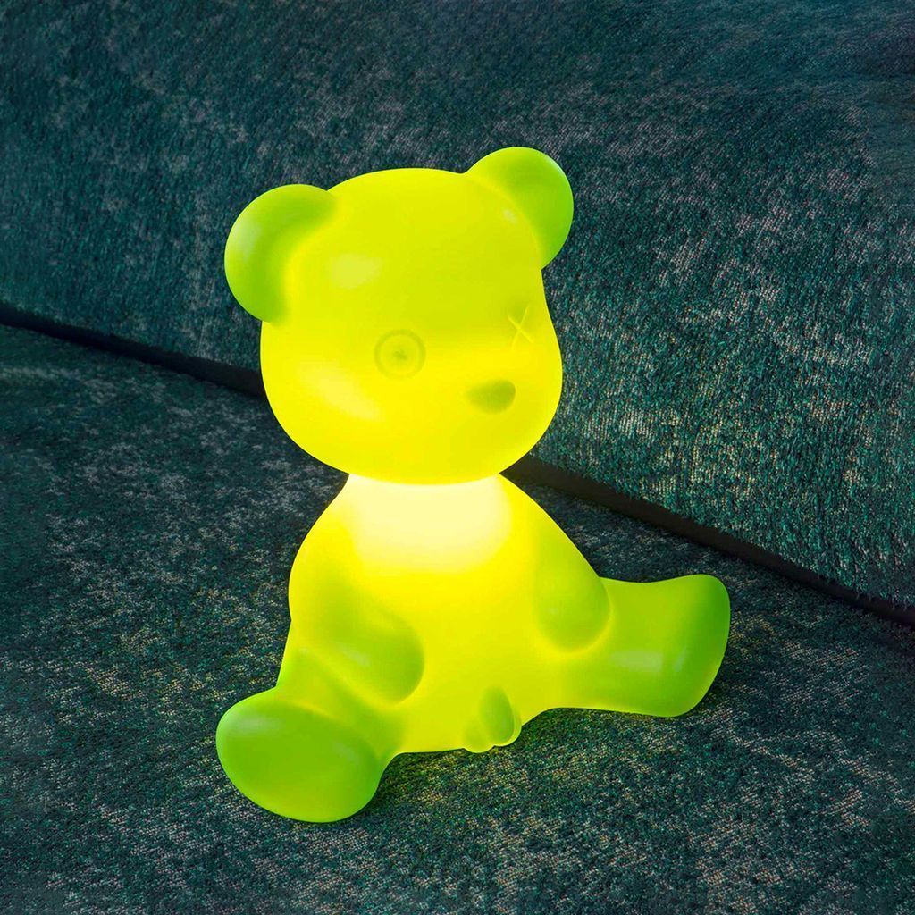 Qeeboo Teddy Boy bordslampa med tråd, ljusgrön