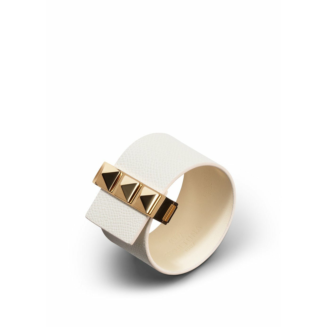 Skultuna LAPP -nitar tunna armband guld pläterade 38 mm l 17 & 18 cm, vit